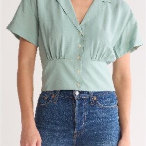 Madewell Mint Green Button-Up Women's Top